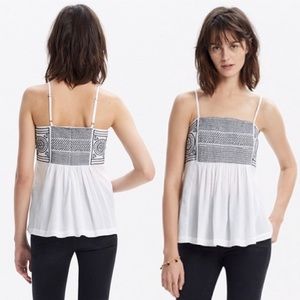 EUC Madewell L Smocked Peplum Cami